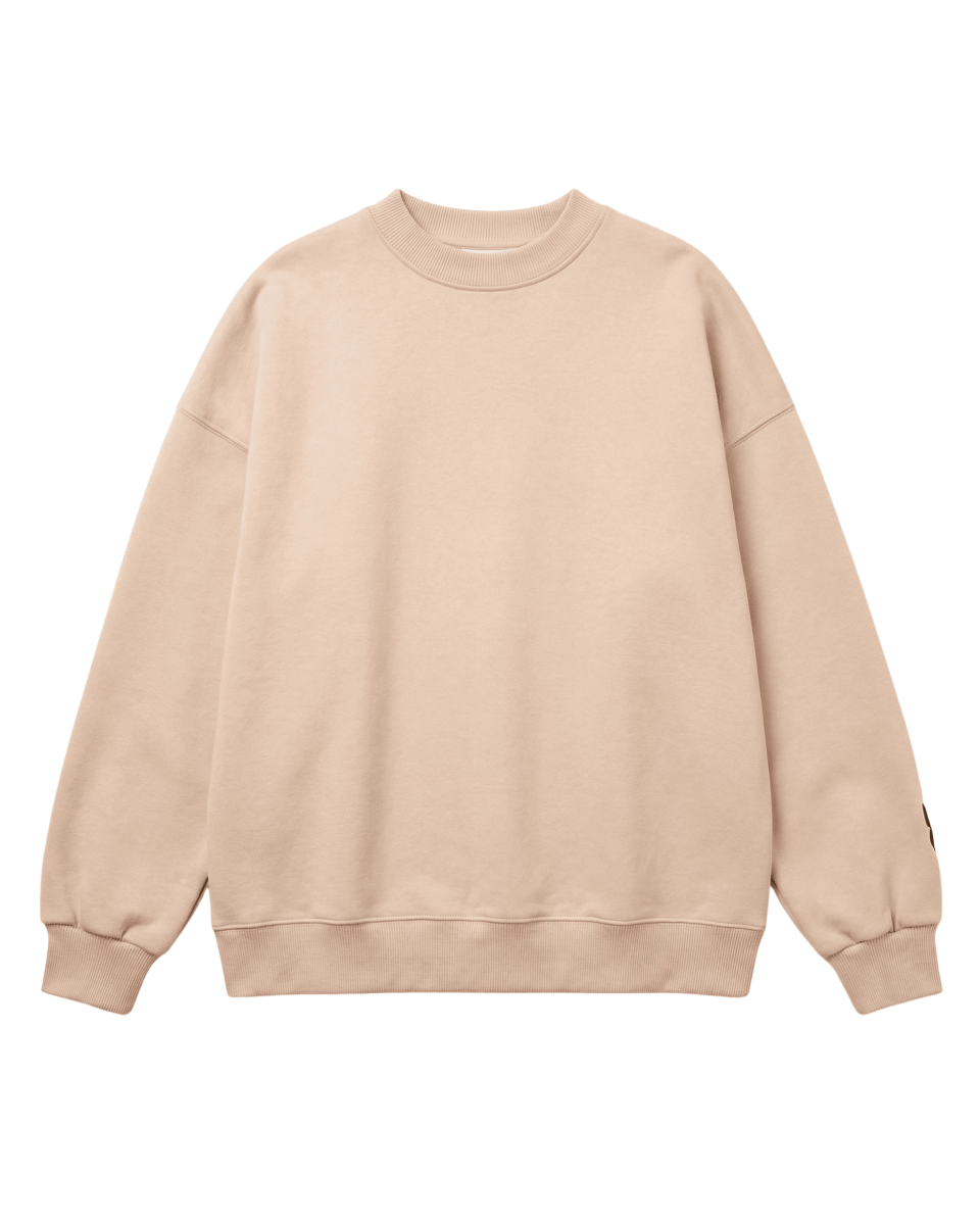 Men's Oversize Beige Sweatshirt With Text Print 2