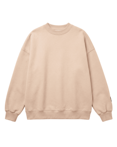 Men's Oversize Beige Sweatshirt With Text Print