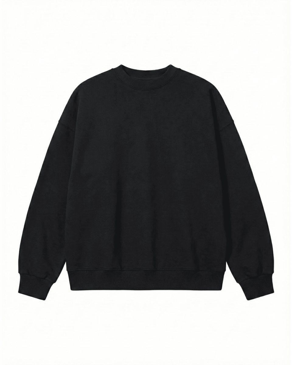 Men's Oversize Black Sweatshirt With Text Print 2