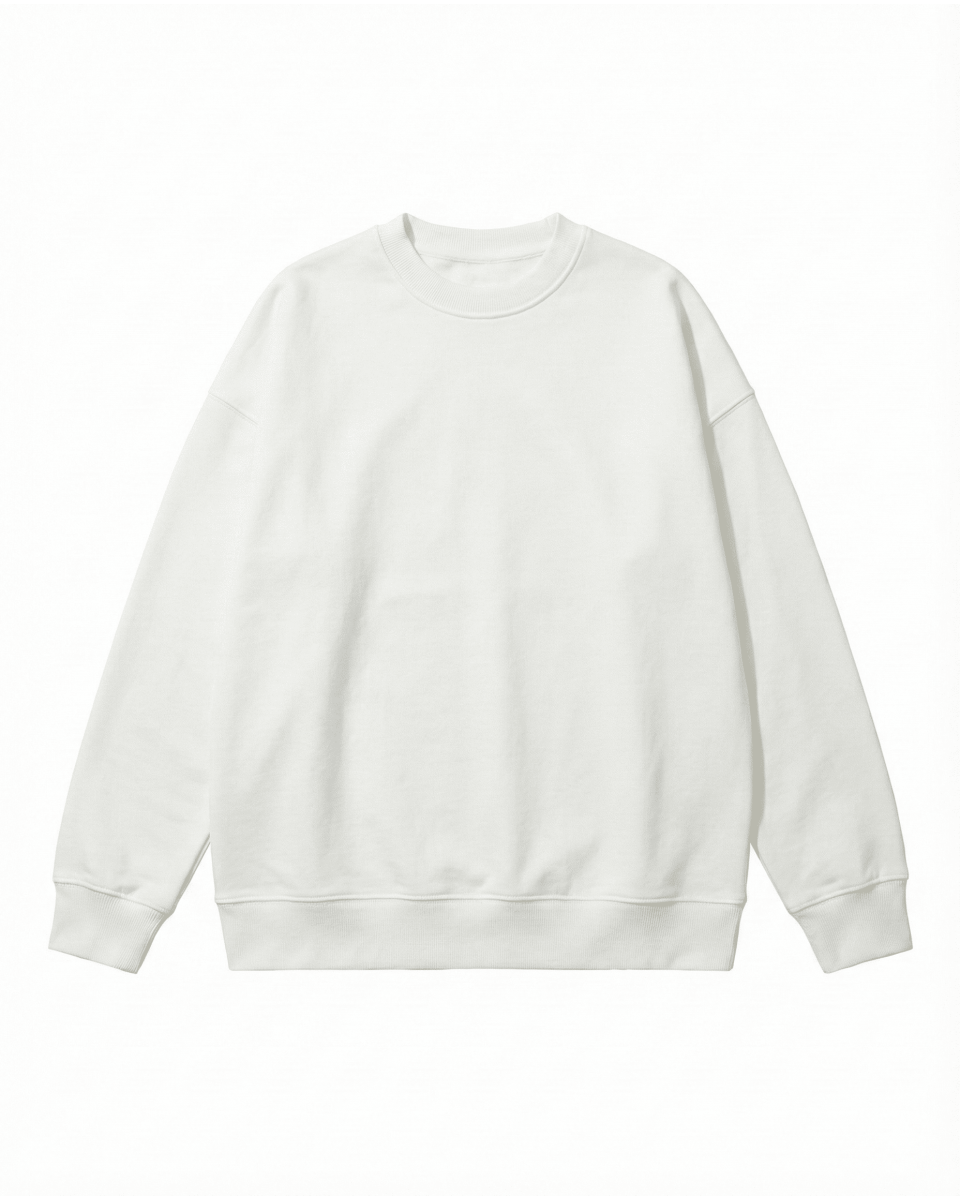 Men's Oversize White Sweatshirt With Text Print 2