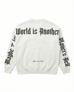 Men's Oversize White Sweatshirt With Text Print