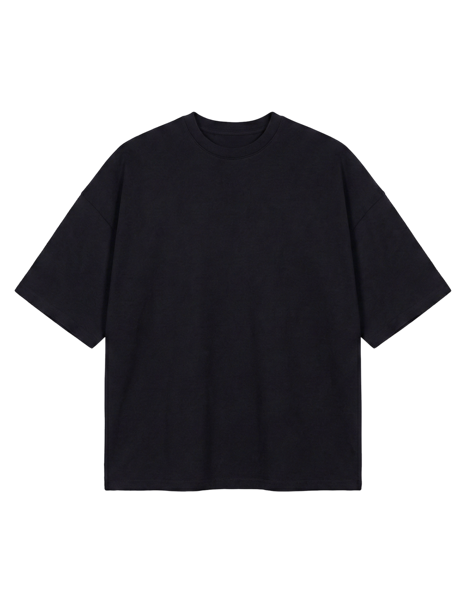 Oversize 100% Cotton Black T-Shirt