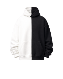 Men's Oversize Fit Black&White Hoodie