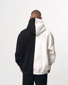 Men's Oversize Fit Black&White Hoodie