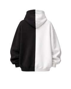 Men's Oversize Fit Black&White Hoodie