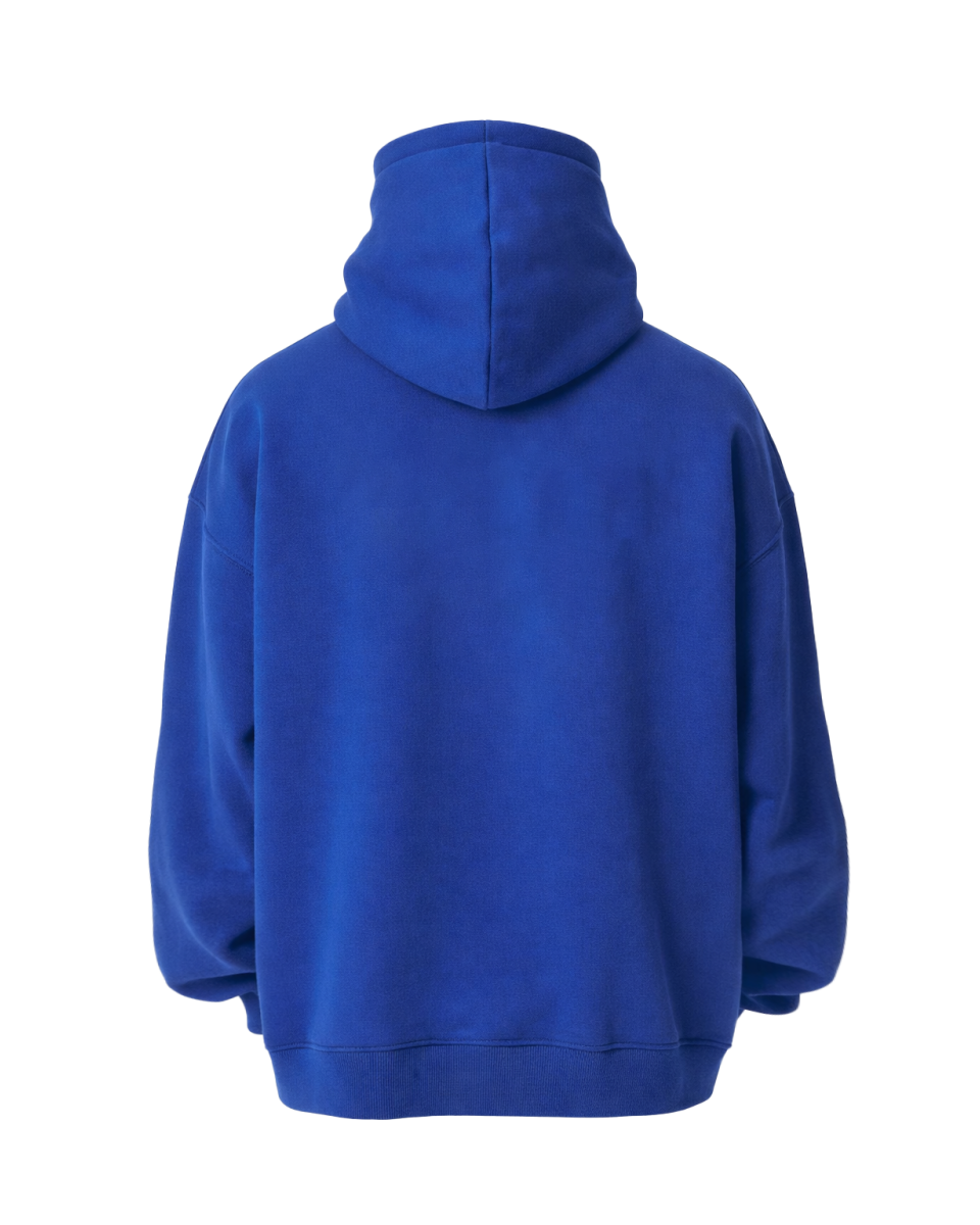 Erkek Oversize Mavi Hoodie 320–500 GSM | WoxWear 2