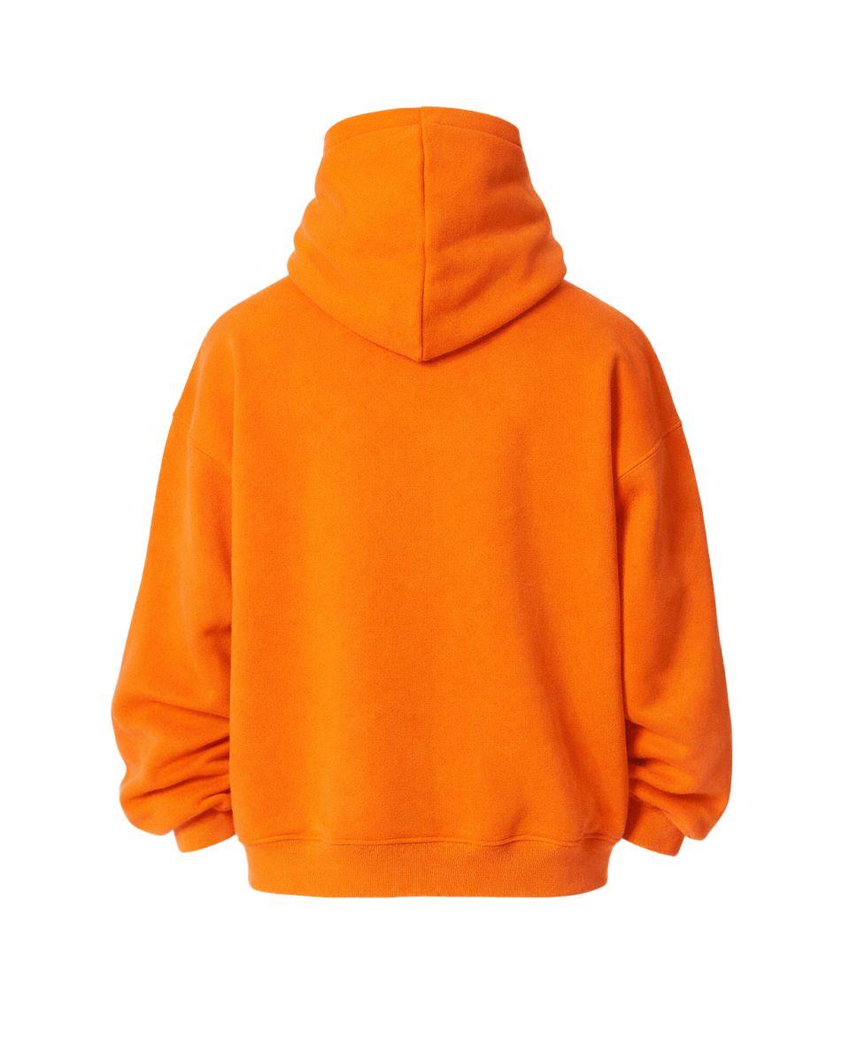 Men's Oversize Fit Orange 100% Cotton Hoodie 2