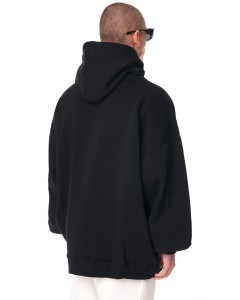 Men's Oversize Fit Black 100% Cotton Hoodie