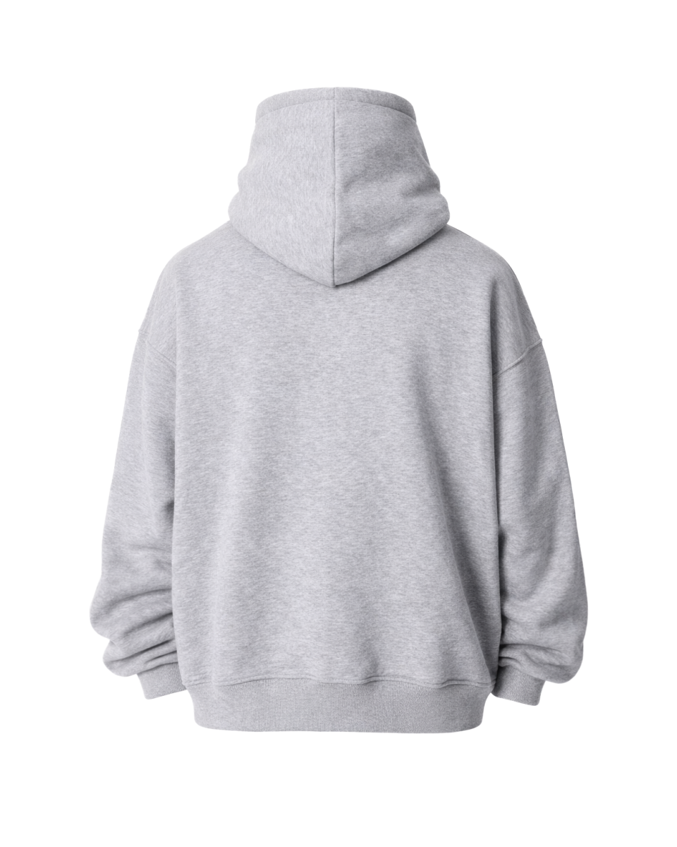 Серое Oversize Fit Худи 100% Хлопок 320–500 GSM | WoxWear 2