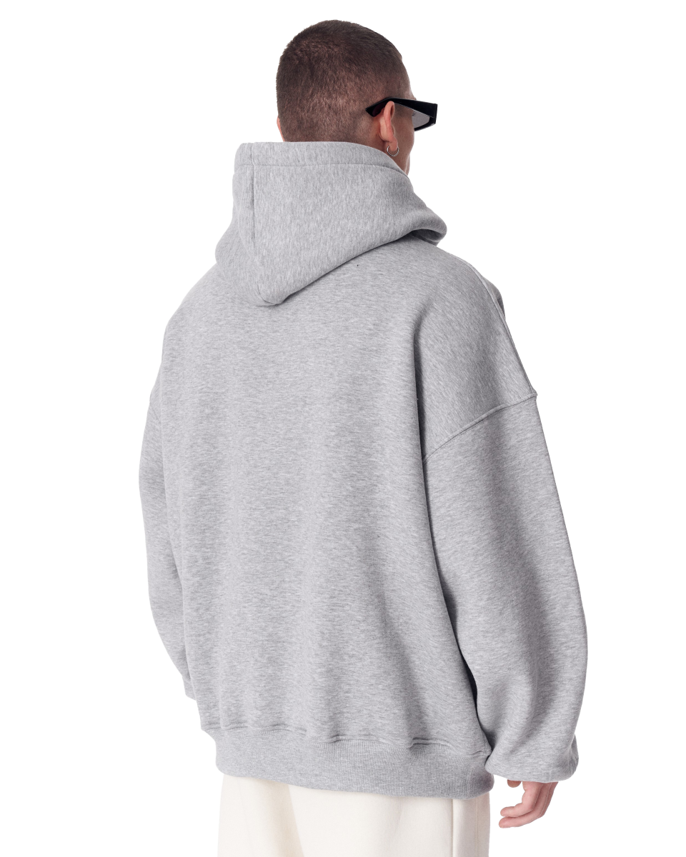 Hoodie Oversize Fit Gris 100% Algodón 320–500 GSM | WoxWear