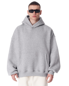 Erkek Oversize Fit %100 Pamuk Gri Hoodie 320–500 GSM | WoxWear