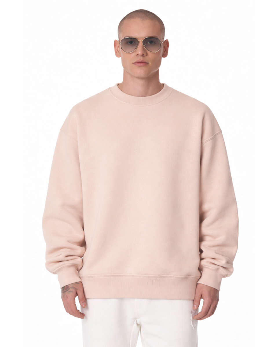 Oversize Fit Beige Sweatshirt