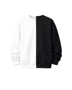 Siyah Beyaz Oversize Fit Sweatshirt 320–500 GSM | WoxWear