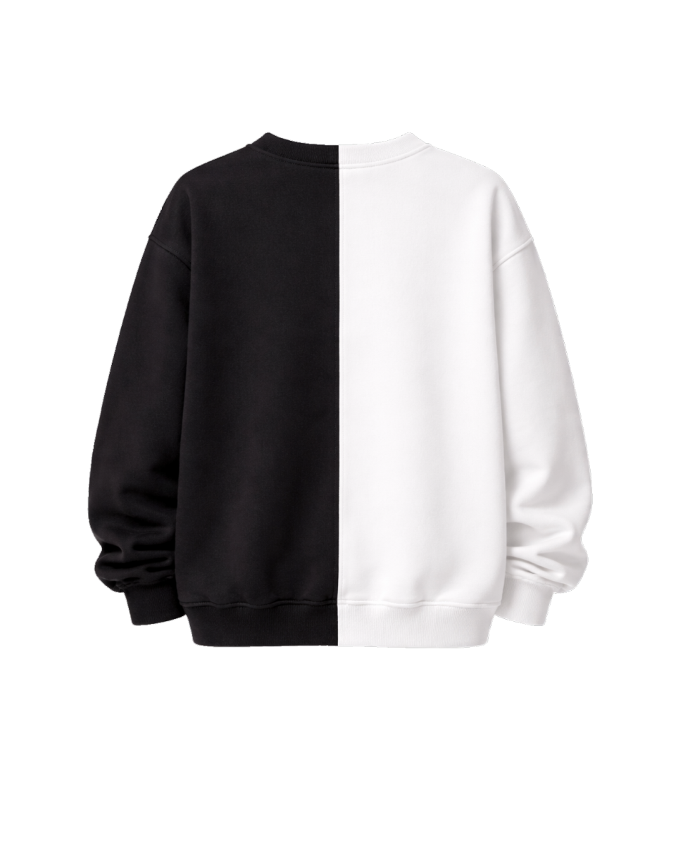 Zwart-Wit Oversize Fit Sweatshirt 320–500 GSM | WoxWear 2