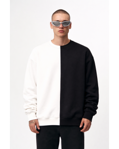 Zwart-Wit Oversize Fit Sweatshirt 320–500 GSM | WoxWear