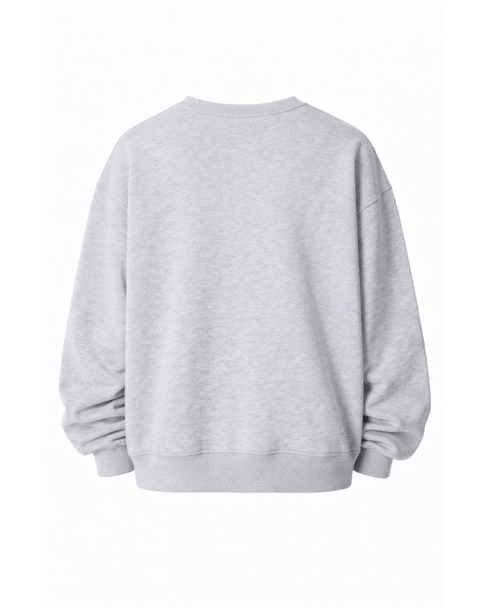 Gray Sweatshirt Oversize Fit Cotton 2