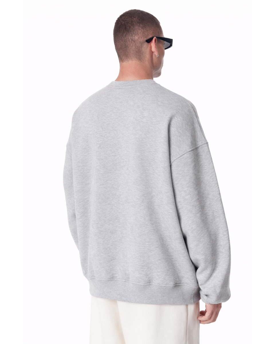 Gray Sweatshirt Oversize Fit Cotton