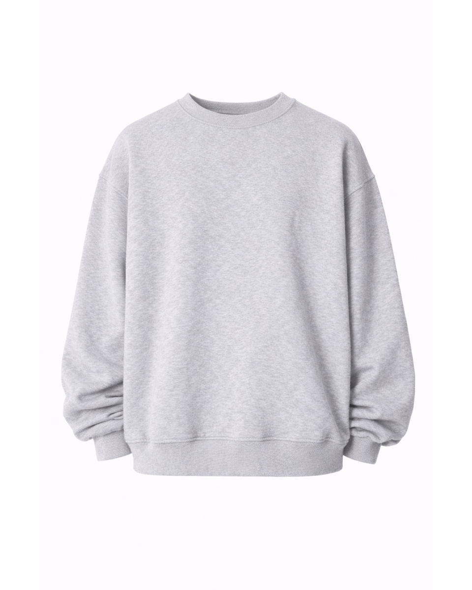 Gray Sweatshirt Oversize Fit Cotton