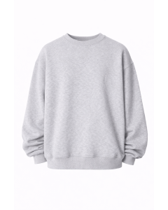 Gray Sweatshirt Oversize Fit Cotton