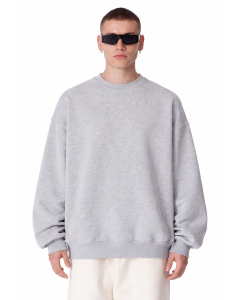 Gray Sweatshirt Oversize Fit Cotton