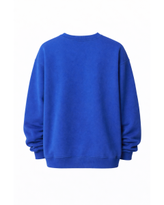 Blaues Oversize Fit Baumwoll-Sweatshirt 320–500 GSM | WoxWear