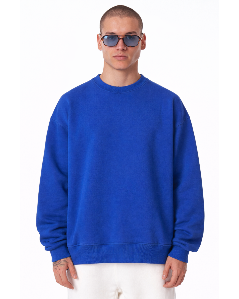 Felpa Oversize Fit Blu Cotone 320–500 GSM | WoxWear