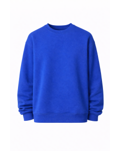 Erkek Mavi Pamuk Regular Fit Sweatshirt 320–500 GSM | WoxWear