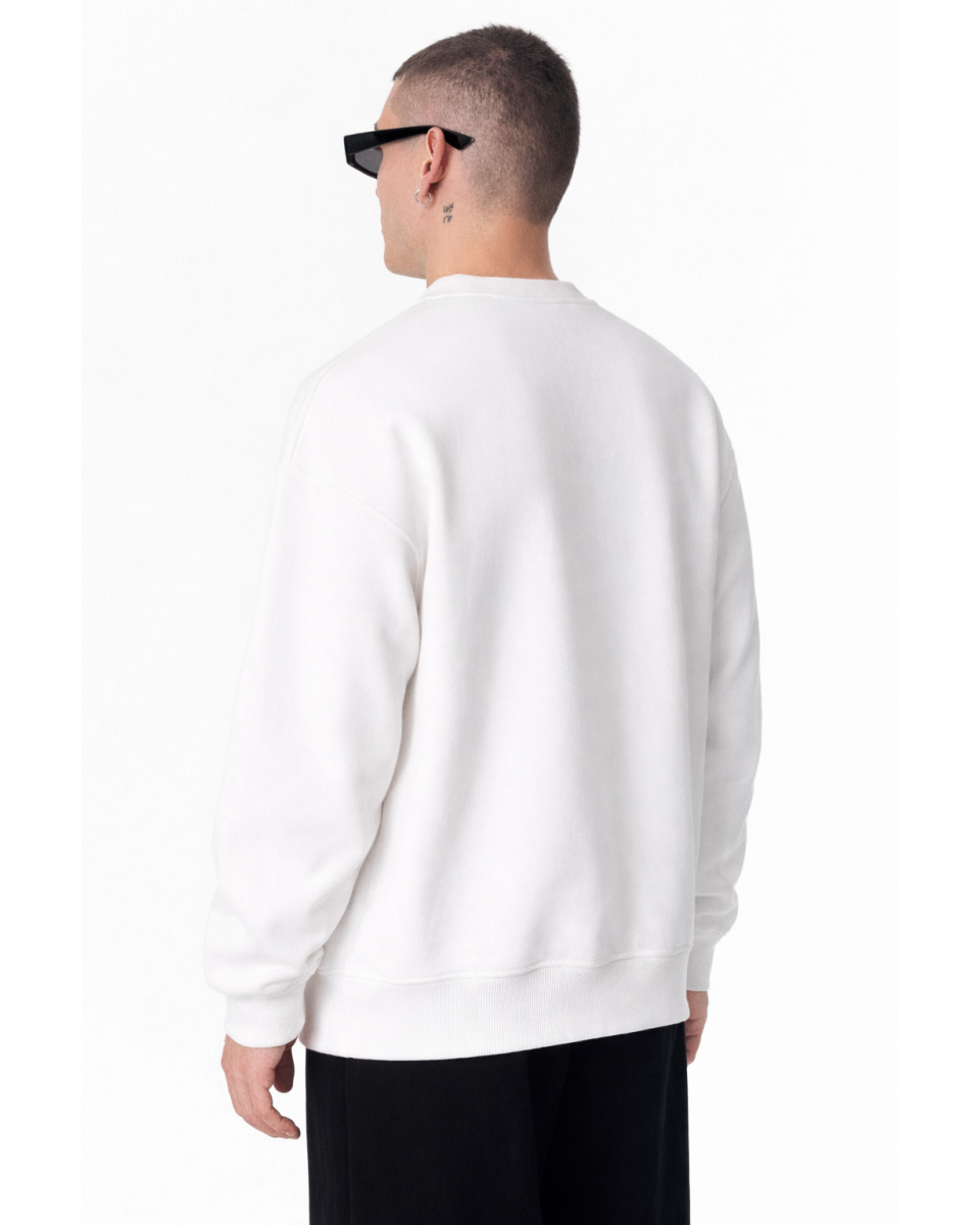 Heren Witte Regular Fit Sweatshirt 320–500 GSM | WoxWear 2
