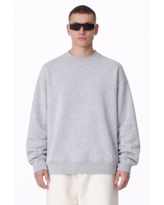 Erkek Regular Fit %100 Pamuk Gri Sweatshirt 320–500 GSM | WoxWear