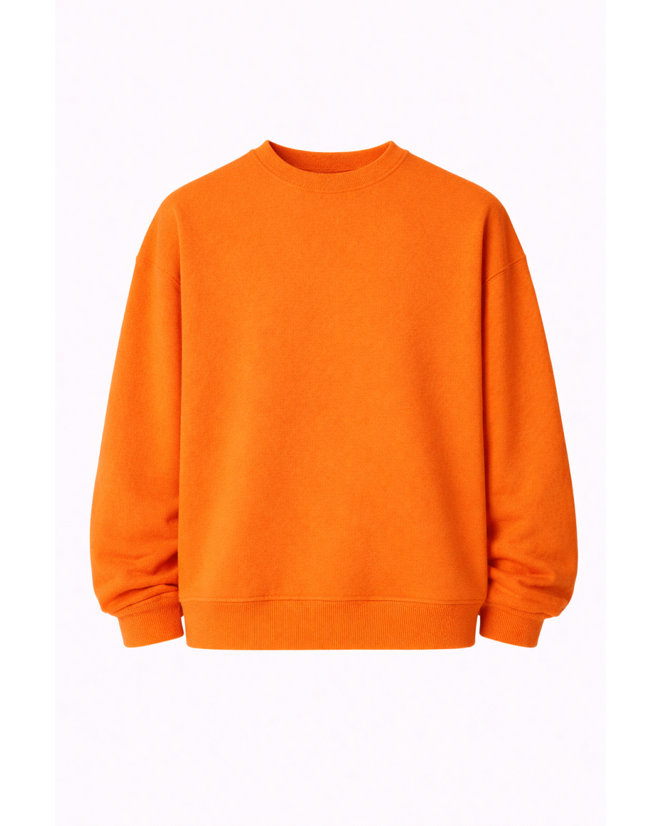 Erkek Regular Fit %100 Pamuk Turuncu Sweatshirt 320–500 GSM | WoxWear