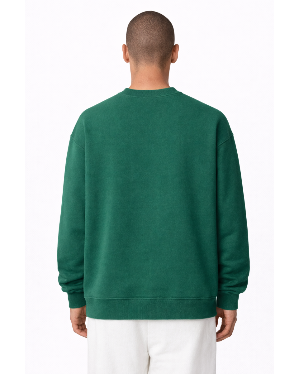 Men's Regular Fit 100% Cotton Green Sweatshirt 2