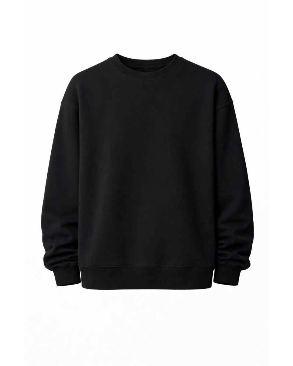 Heren Zwarte Regular Fit Sweatshirt 320–500 GSM | WoxWear