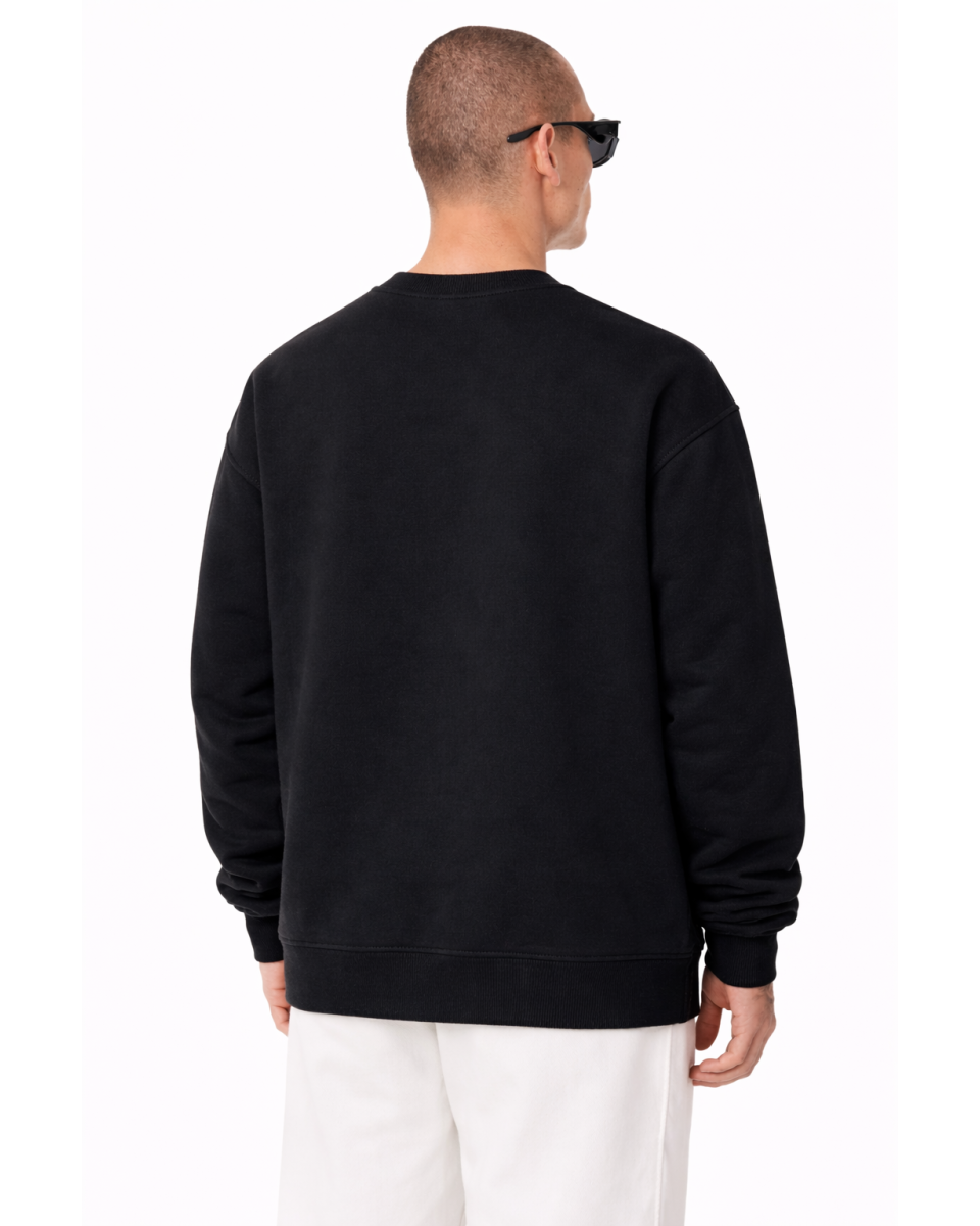 Herren Schwarzes Regular Fit Sweatshirt 320–500 GSM | WoxWear