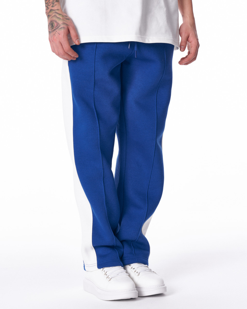 Men's Blue-White Color Oversize Jogger