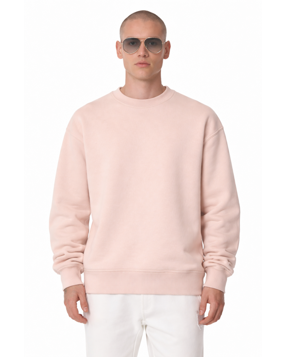 Men's Beige Regular Fit 100% Cotton Sweatshirt