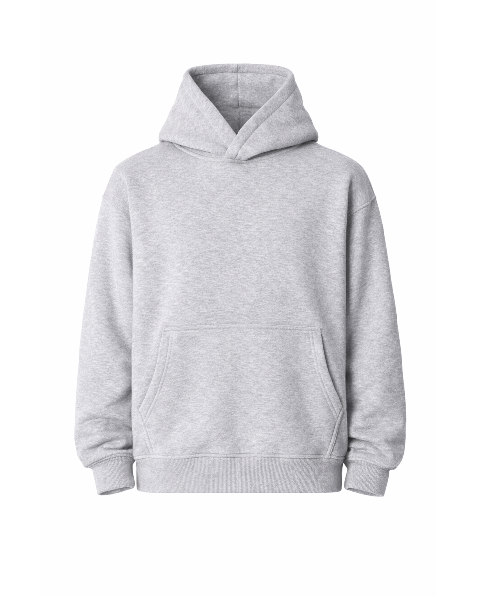 Regular Fit Grauer Hoodie 100% Baumwolle 320–500 GSM | WoxWear