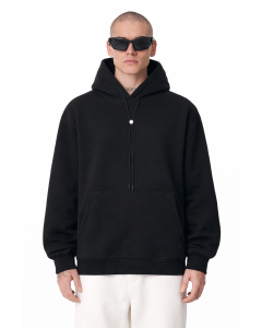 Schwarzer Regular Fit Hoodie 100% Baumwolle 320–500 GSM | WoxWear