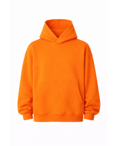 Men's Orange Regular Fit 100% Cotton Hoodie