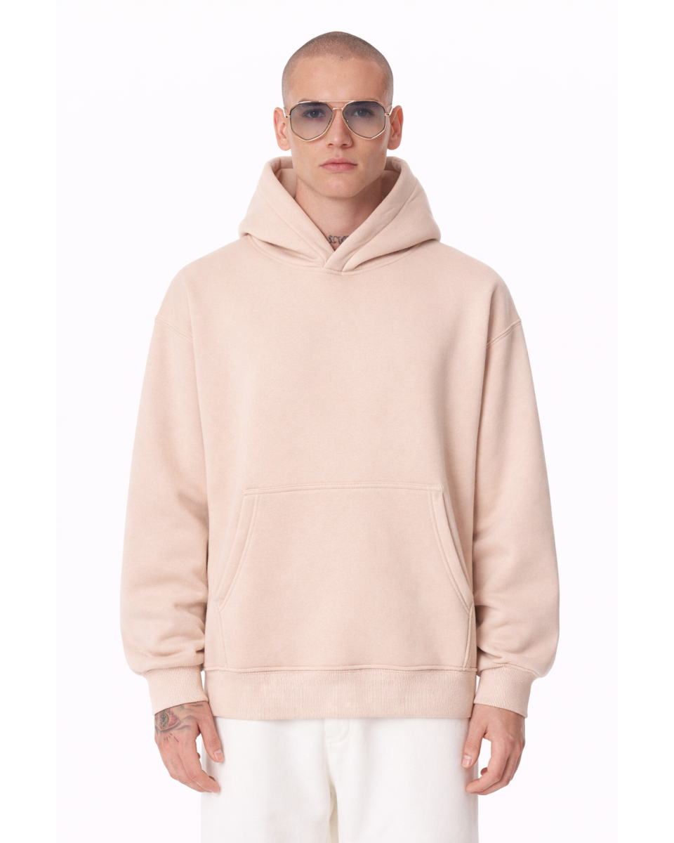 Бежевое Regular Fit Худи 100% Хлопок 320–500 GSM | WoxWear