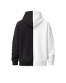 Men's Black-White Regular Fit 100% Cotton Hoodie