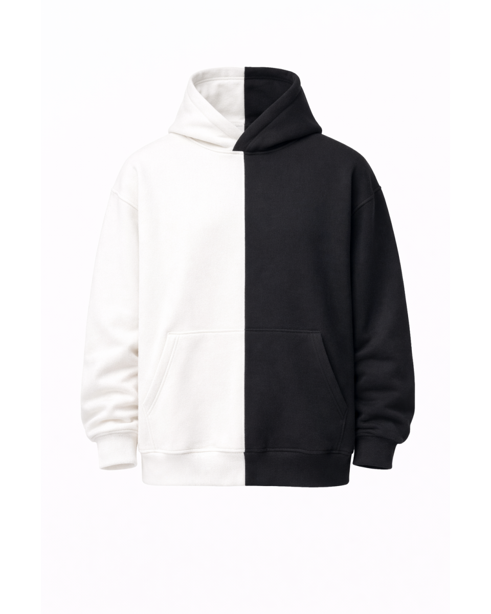 Zwart-Witte Regular Fit Hoodie 100% Katoen 320–500 GSM | WoxWear