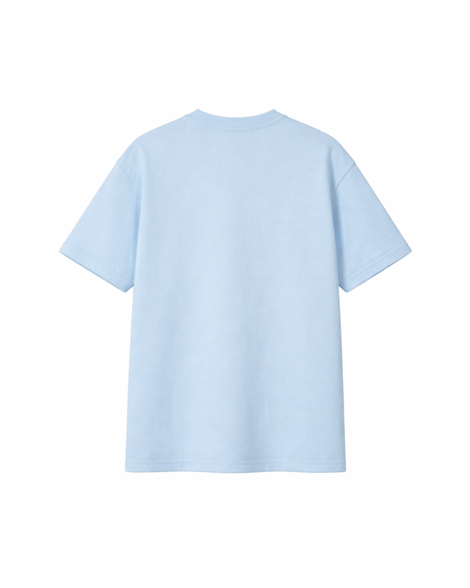 Men's Baby Blue Regular Fit 100% Cotton T-Shirt 2