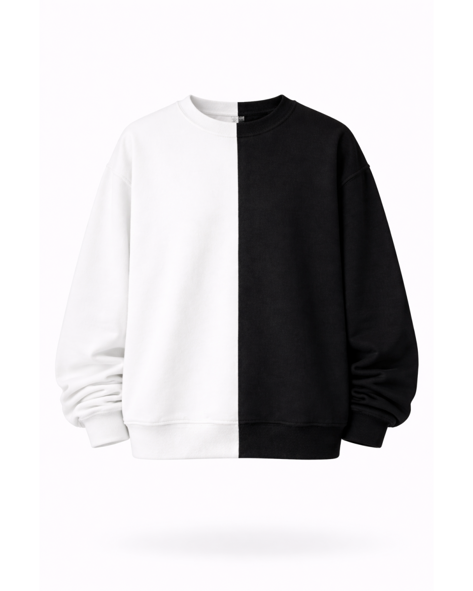 Damen Schwarz&Weiß Oversize Sweatshirt 280–400 GSM | WoxWear