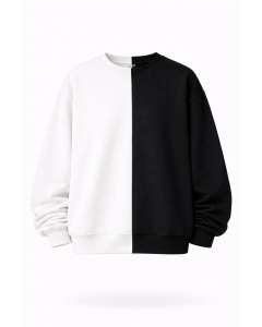 Women's Black&White Oversize Fi Sweatshirt