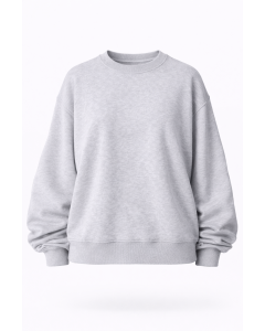 Women's Gray Sweatshirt Oversize Fit Cotton