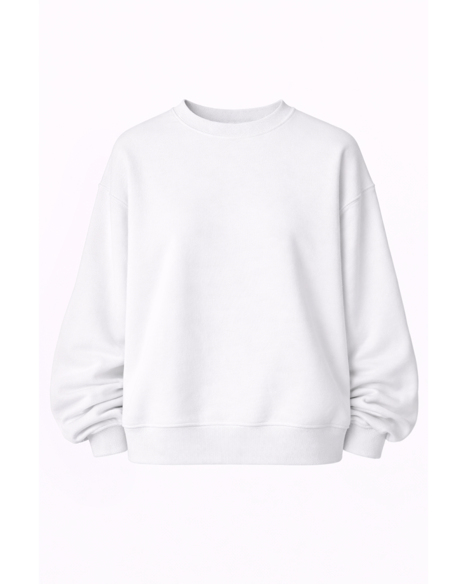 Women's Oversize Fit White Sweatshirt