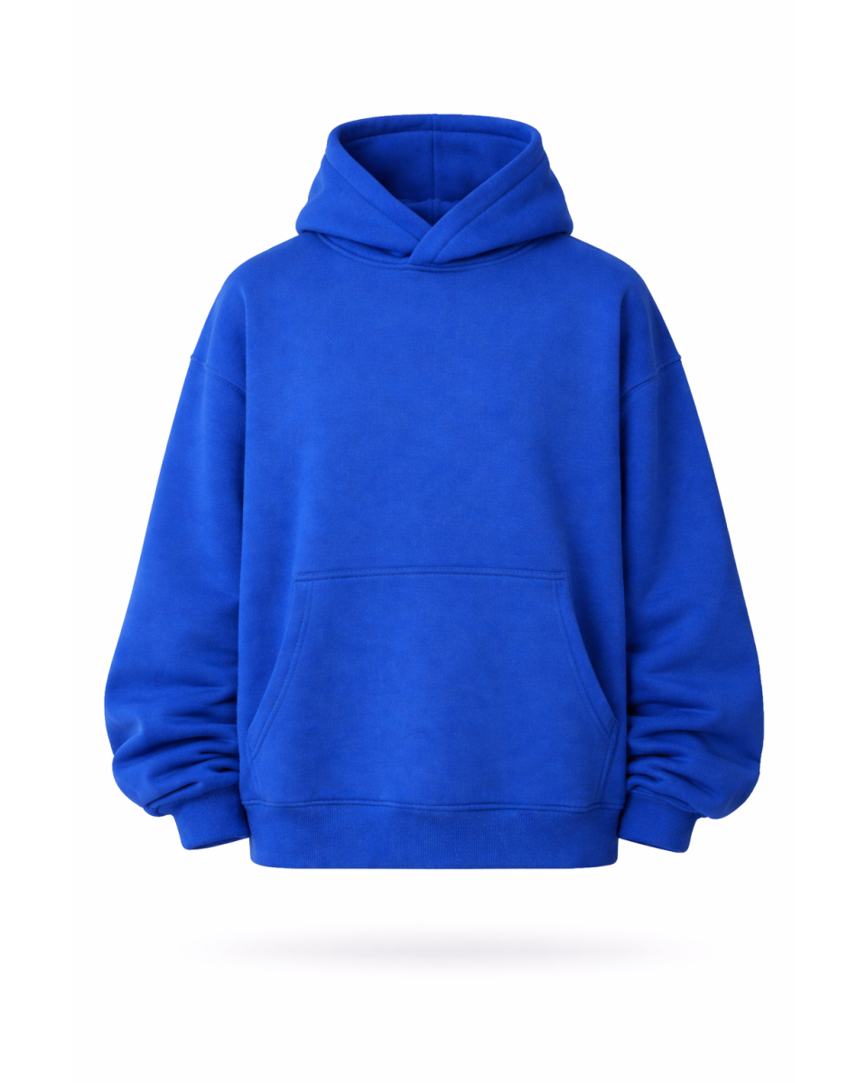 Women's Oversize Fit 100% Cotton Blue Hoodie 320–500 GSM | WoxWear