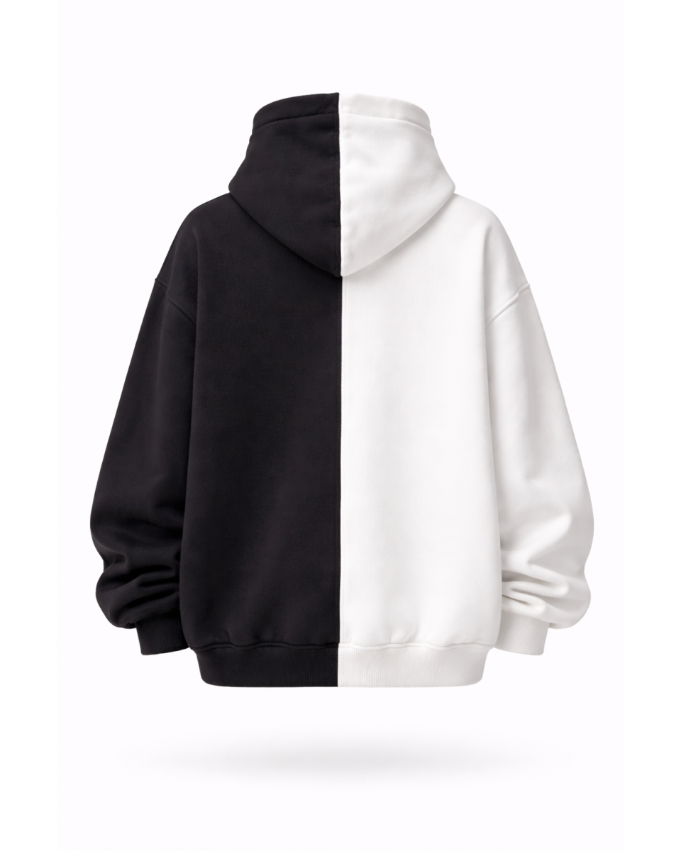 Women's Oversize Fit Black&White Hoodie 2
