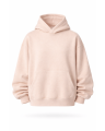Women's Oversize Fit Beige 100% Cotton Hoodie