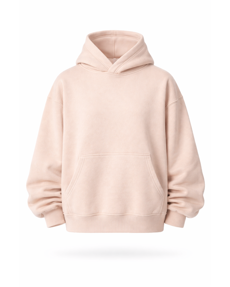 Felpa con Cappuccio Donna Oversize Beige 100% Cotone 320–500 GSM | WoxWear